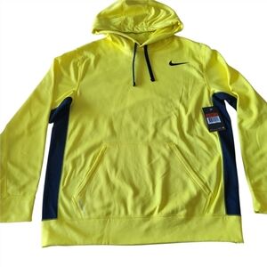NWT Nike Men's Yellow Black Therma-Fit Pullover Hoodie Size L